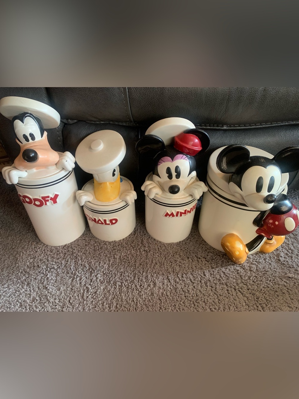 Vintage Disney Ceramic Mickey & Friends Kitchen Canister Set